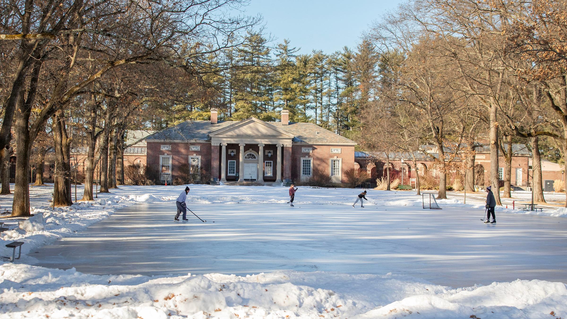 Saratoga Spa State Park offers ice skating, snowshoe rentals, and more just a short distance from campus. It's one of many fun things to do in Saratoga Springs and surrounding area. 